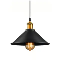 GENERICO - Pack 2 Lámpara Colgante Clásica Negra Mediana