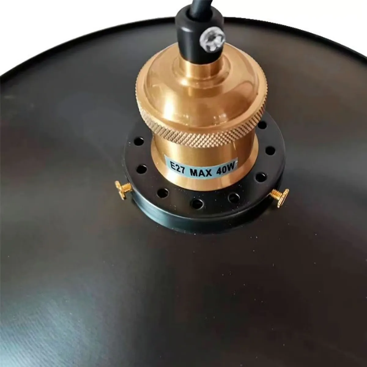 GENERICO - Pack 2 Lámpara Colgante Clásica Negra Mediana