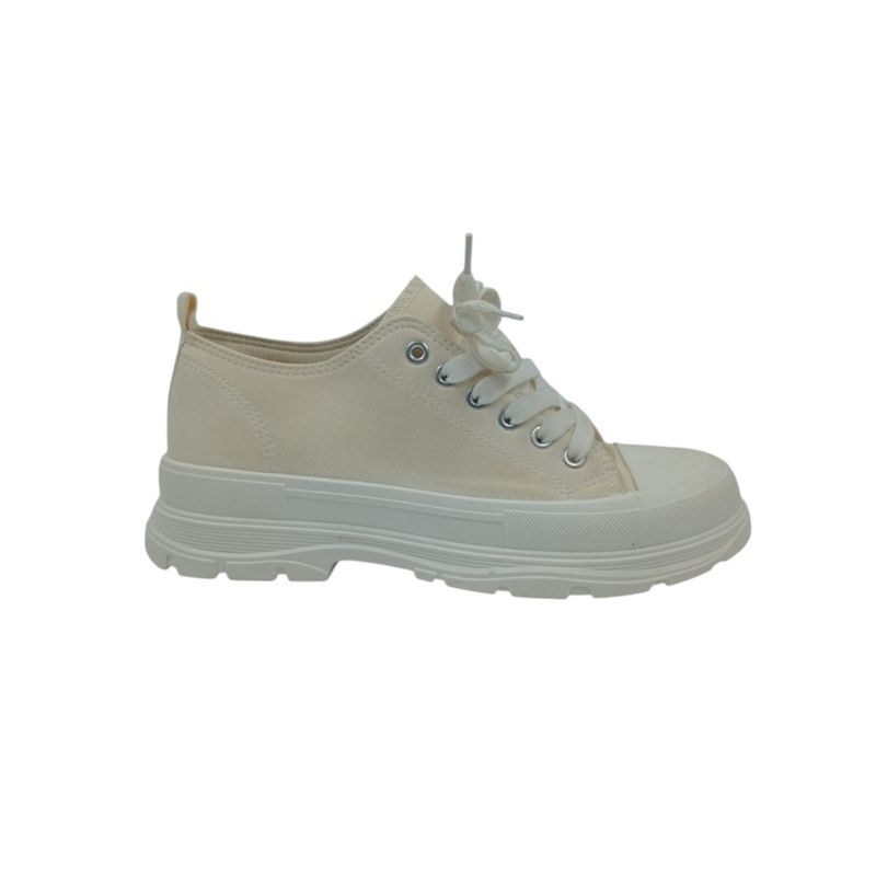 HERIEL - Zapatilla Blanca Textil Mujer