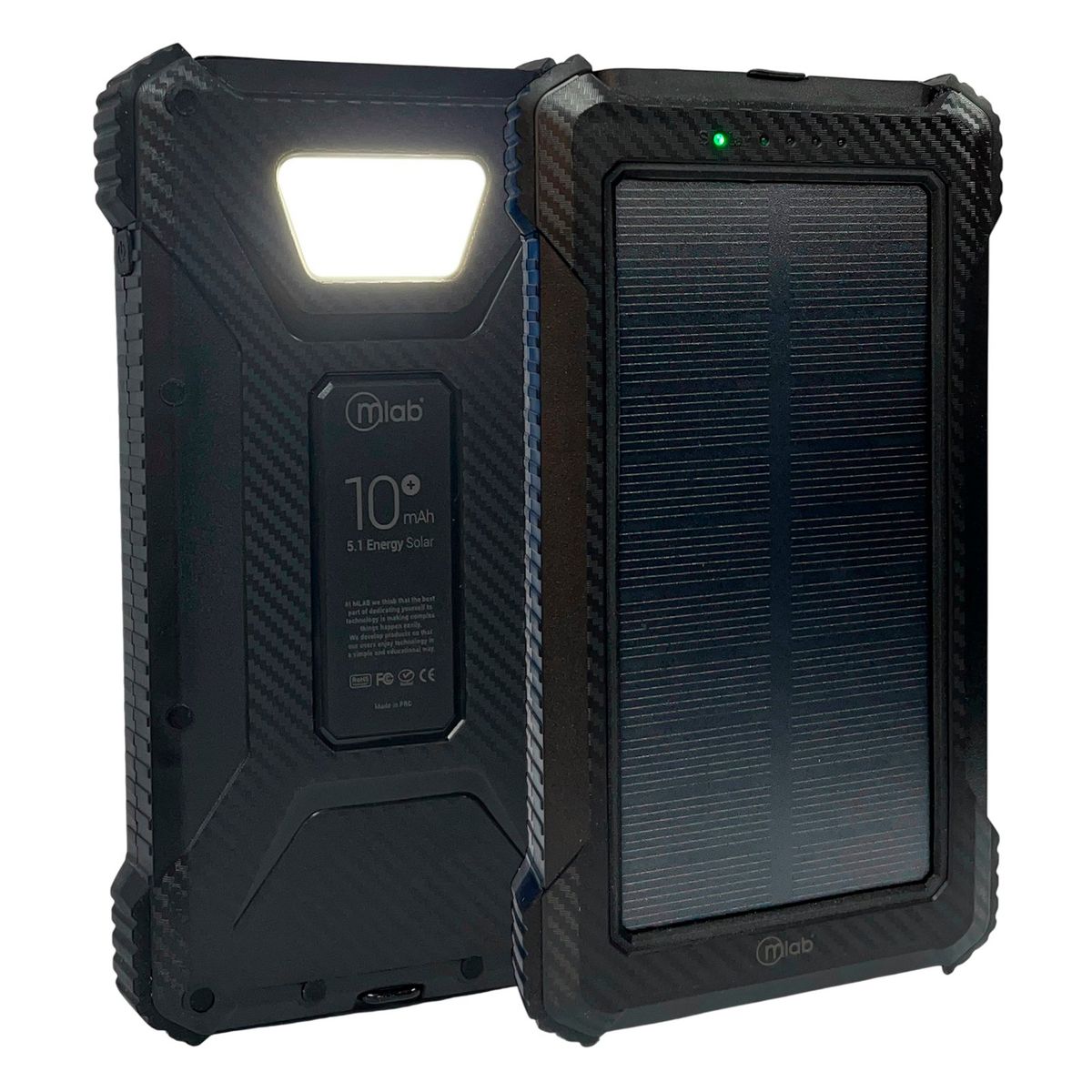 MICROLAB - Bateria Externa Cargador Portátil Powerbank 10.000Mah Solar