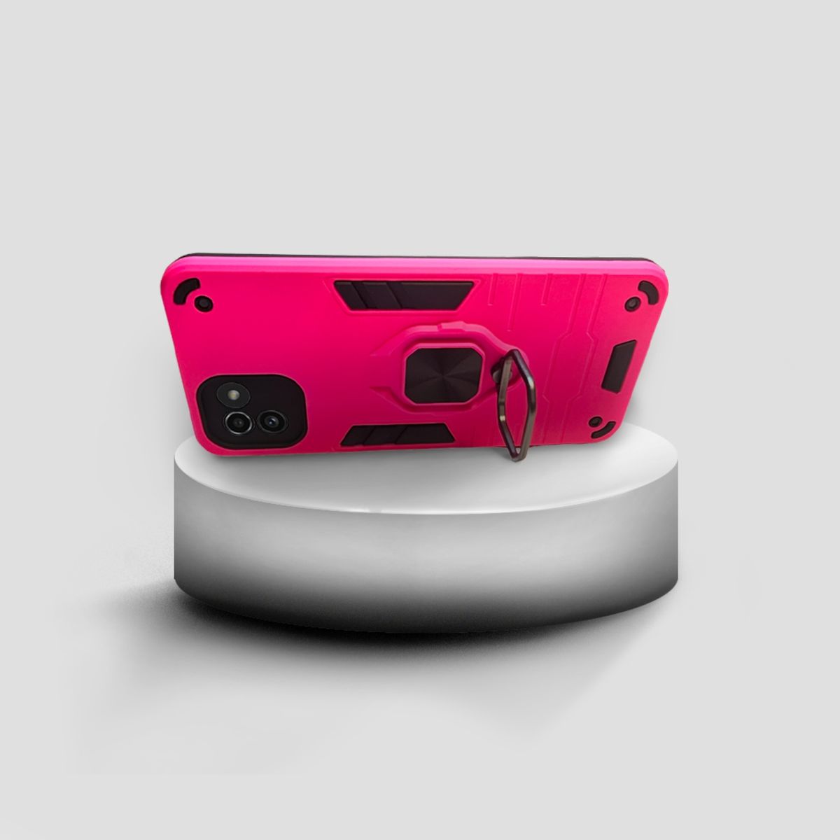 GENERICO - CARCASA ANILLO ANTIGOLPE PARA CELULAR SAMSUNG A03 COLOR FUCSIA