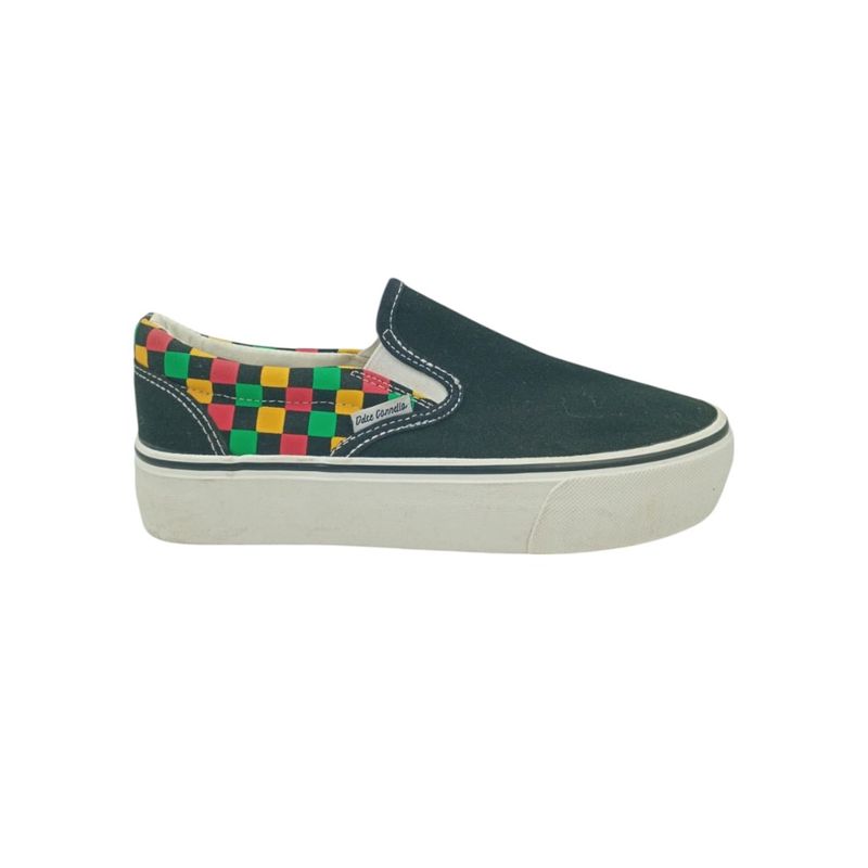 HERIEL - Zapatilla Negra Multicolor Slip on