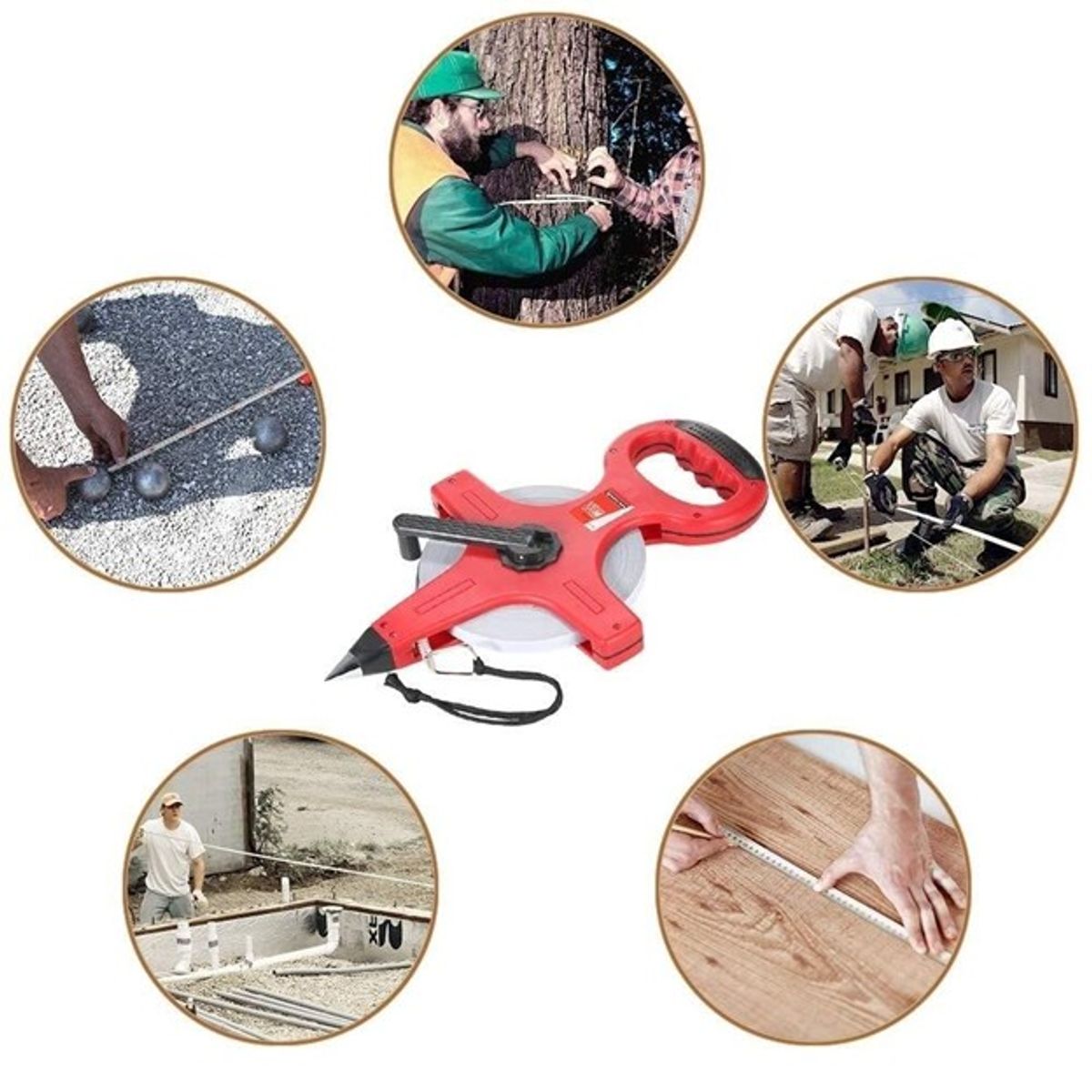 GENERICO - Carrete Huincha Con Manilla 100 Metros