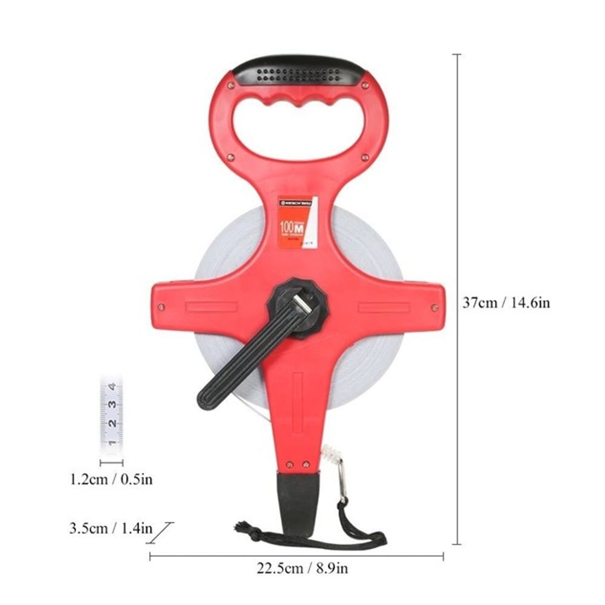 GENERICO - Carrete Huincha Con Manilla 100 Metros