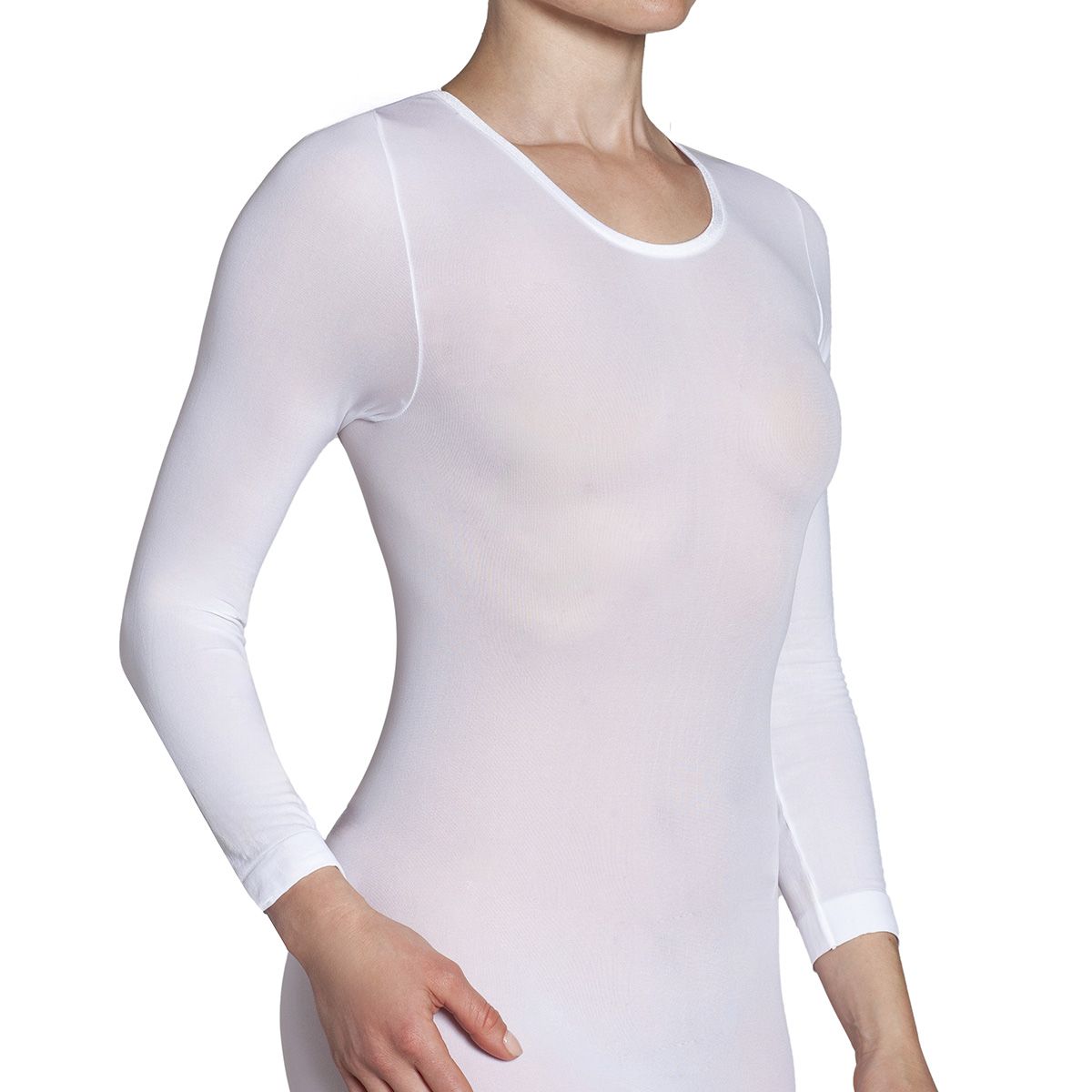 MONARCH - Chemisette Escote Redondo Microfibra Blanco Monarch