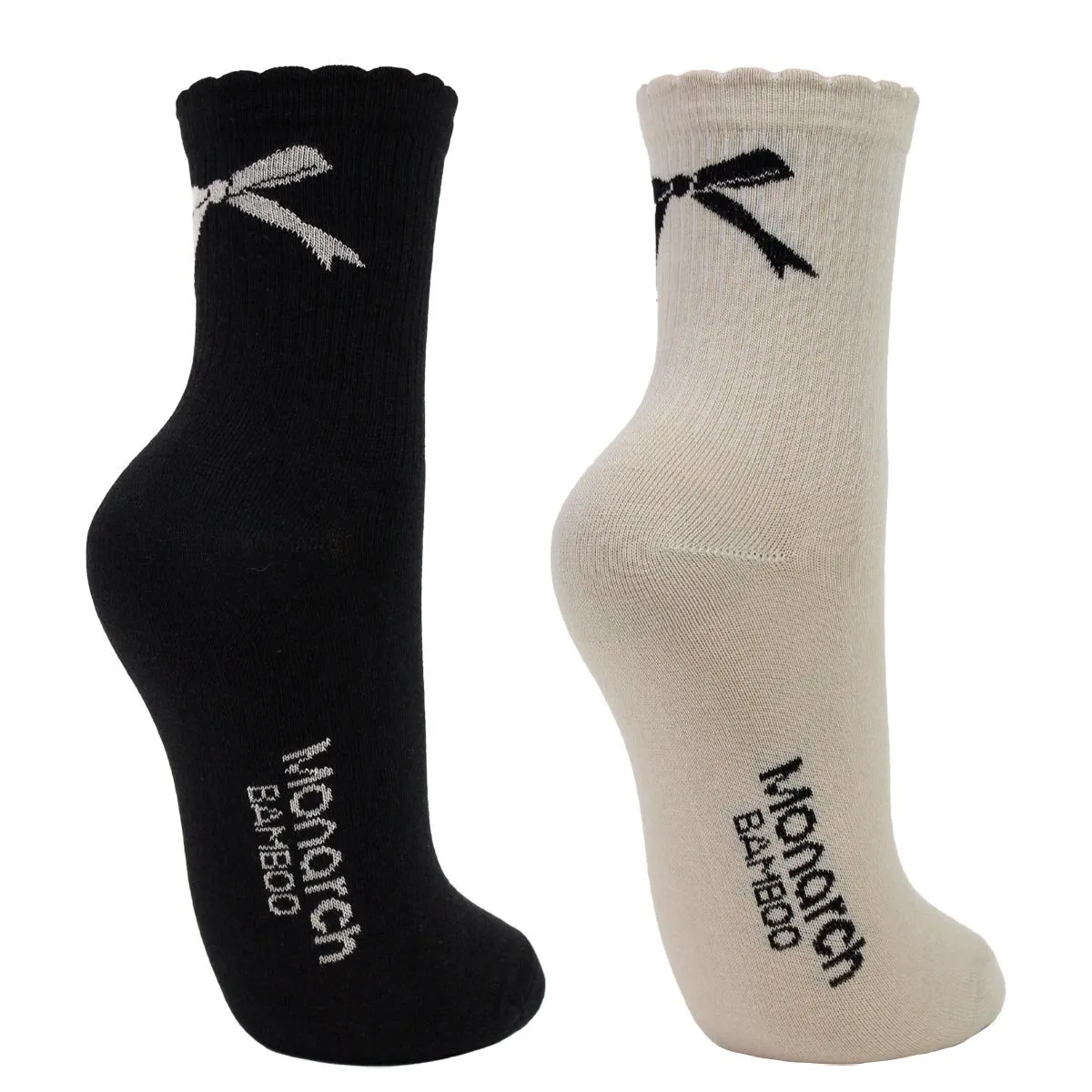 MONARCH - 2 Pares Calcetín Bamboo Cinta Crudo Monarch