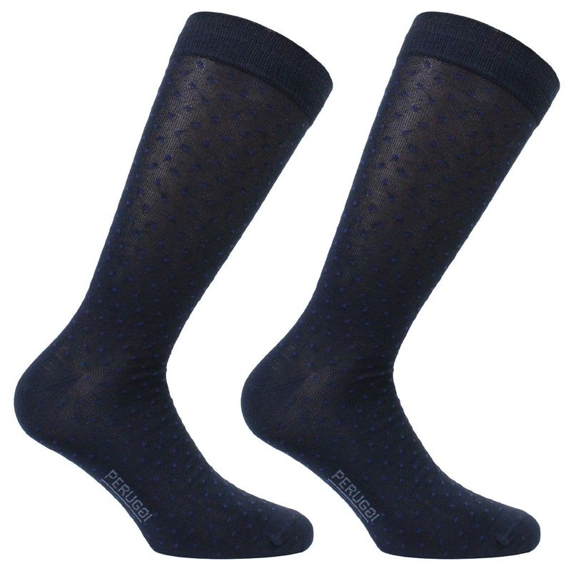 PERUGGI - 2 Pares Calcetín Hilo Diseño Azul PERUGGI