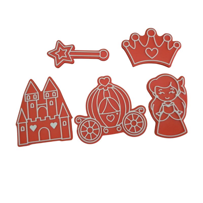 GENERICO - Set 5 Cortadores De Galletas Princesas 8 Cm #2