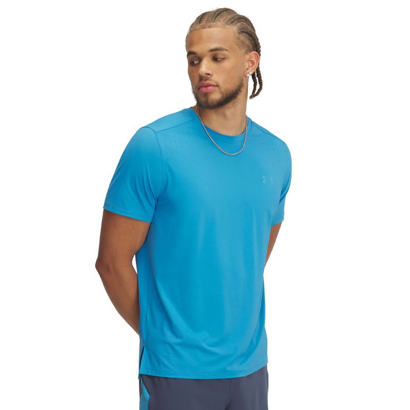 UNDER ARMOUR - Polera Manga Corta Ua Launch Elite Azul Para Hombre UNDER ARMOUR.-