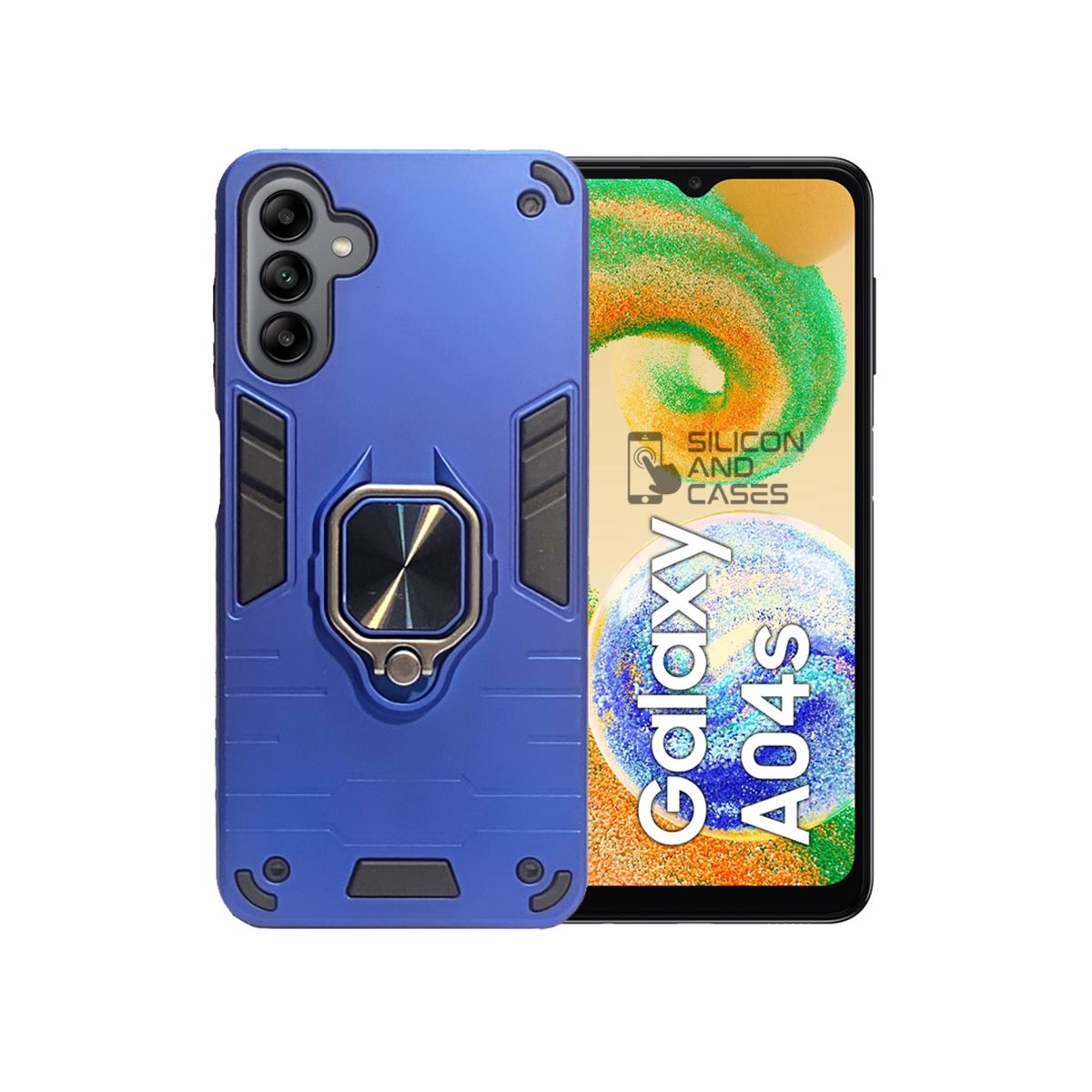 GENERICO - CARCASA ANILLO ANTIGOLPE PARA CELULAR SAMSUNG A04S COLOR AZUL