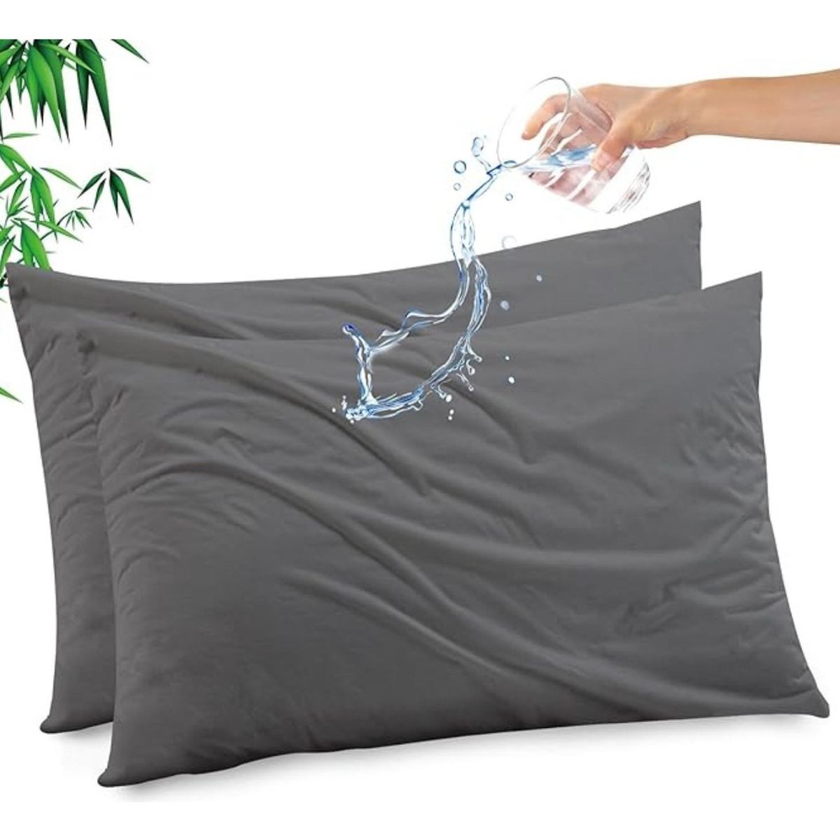 AZ AURAZEUS - Set De 2 Fundas Para Almohadas Impermeables 50 x 90 Cm Antimanchas