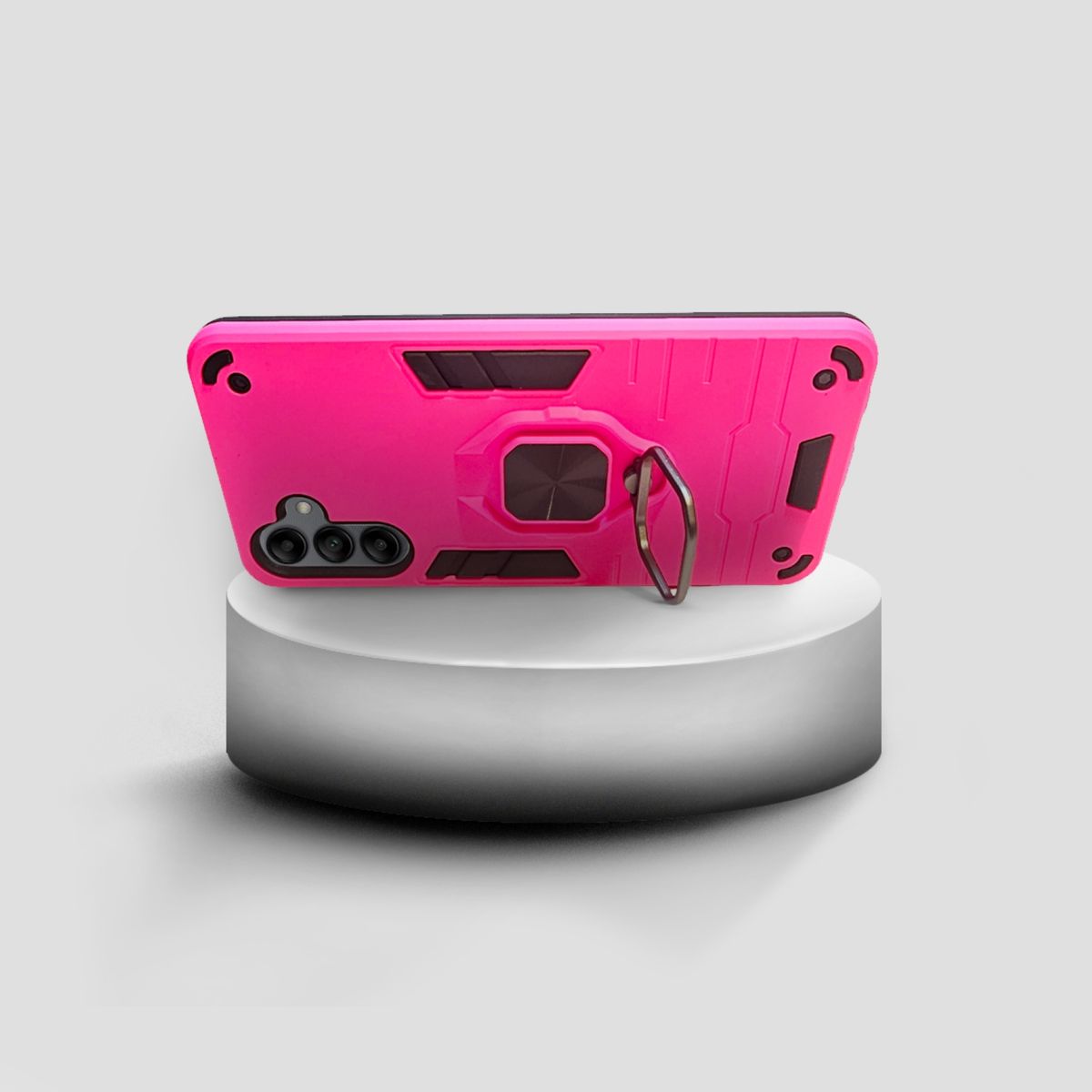 GENERICO - CARCASA ANILLO ANTIGOLPE PARA CELULAR SAMSUNG A04S COLOR FUCSIA