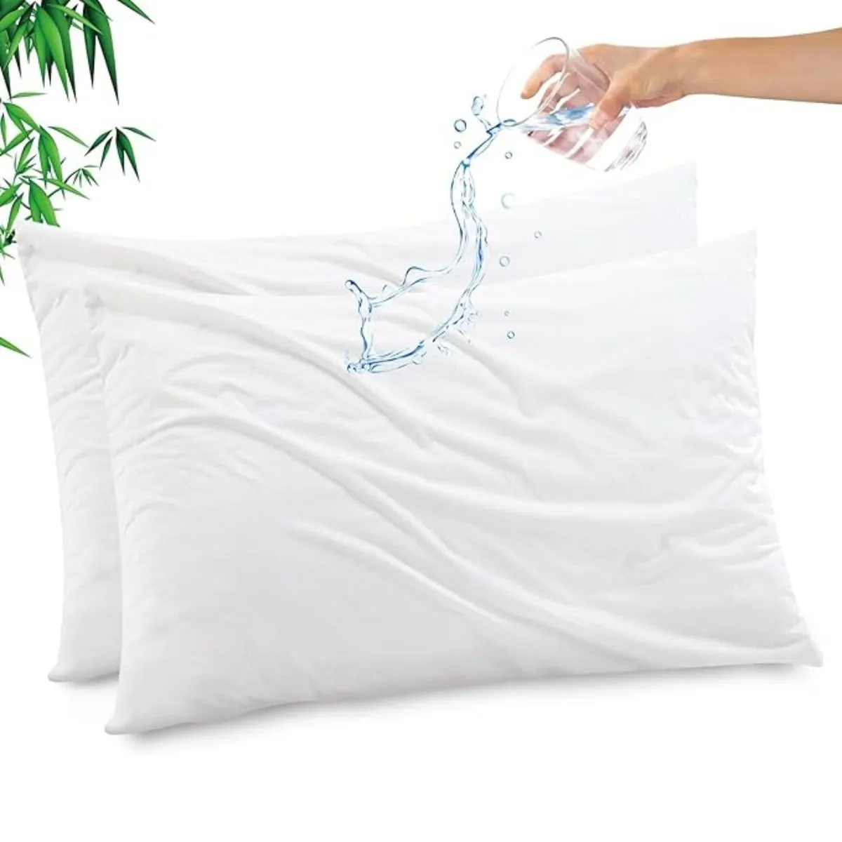 AZ AURAZEUS - Set De 2 Fundas Para Almohadas Impermeables 50 x 90 Cm Antimanchas