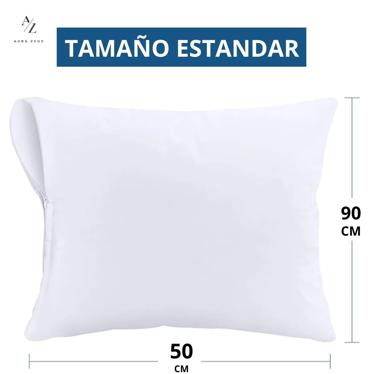 AZ AURAZEUS - Set De 2 Fundas Para Almohadas Impermeables 50 x 90 Cm Antimanchas