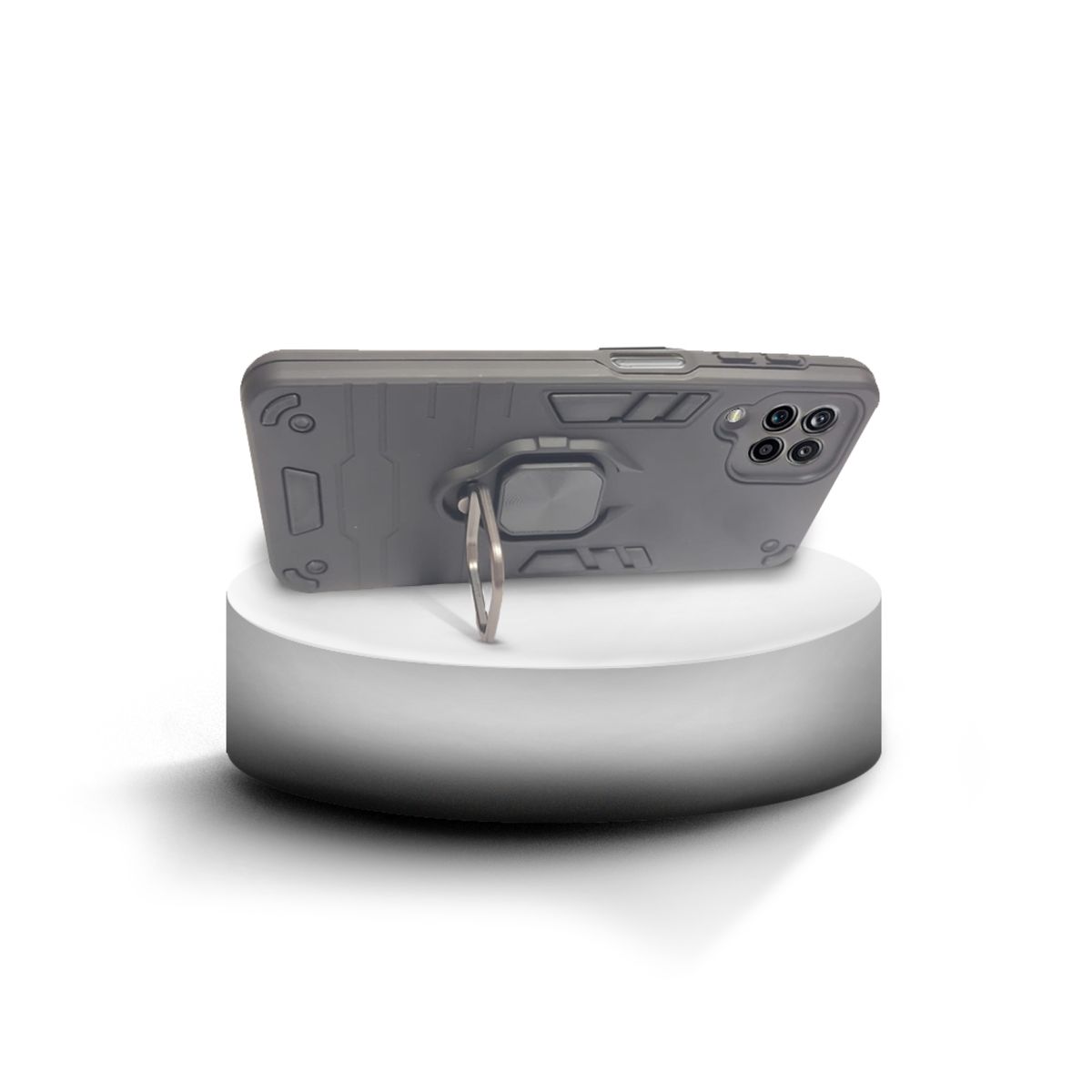 GENERICO - CARCASA ANILLO ANTIGOLPE PARA CELULAR SAMSUNG A12 COLOR NEGRO