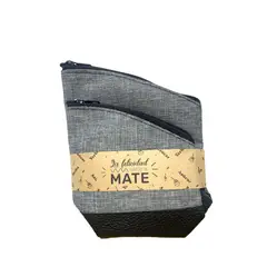 GENERICO - Set De Mate Yerbera Y Azucarera o Porta Mate - Tela Flex Gris