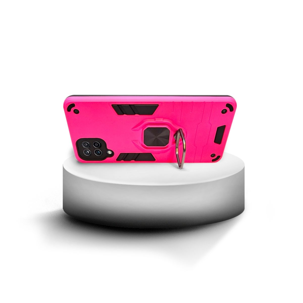 GENERICO - CARCASA ANILLO ANTIGOLPE PARA CELULAR SAMSUNG A12 COLOR FUCSIA