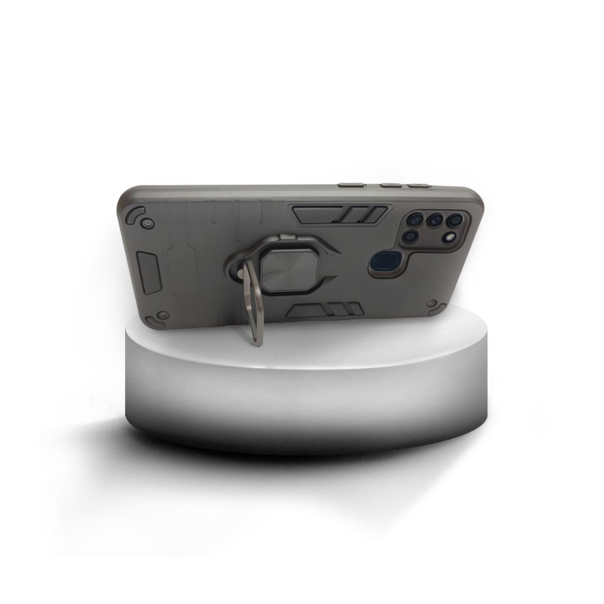 GENERICO - CARCASA ANILLO ANTIGOLPE PARA CELULAR SAMSUNG A21S COLOR NEGRO