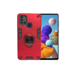 GENERICO - CARCASA ANILLO ANTIGOLPE PARA CELULAR SAMSUNG A21S COLOR ROJO