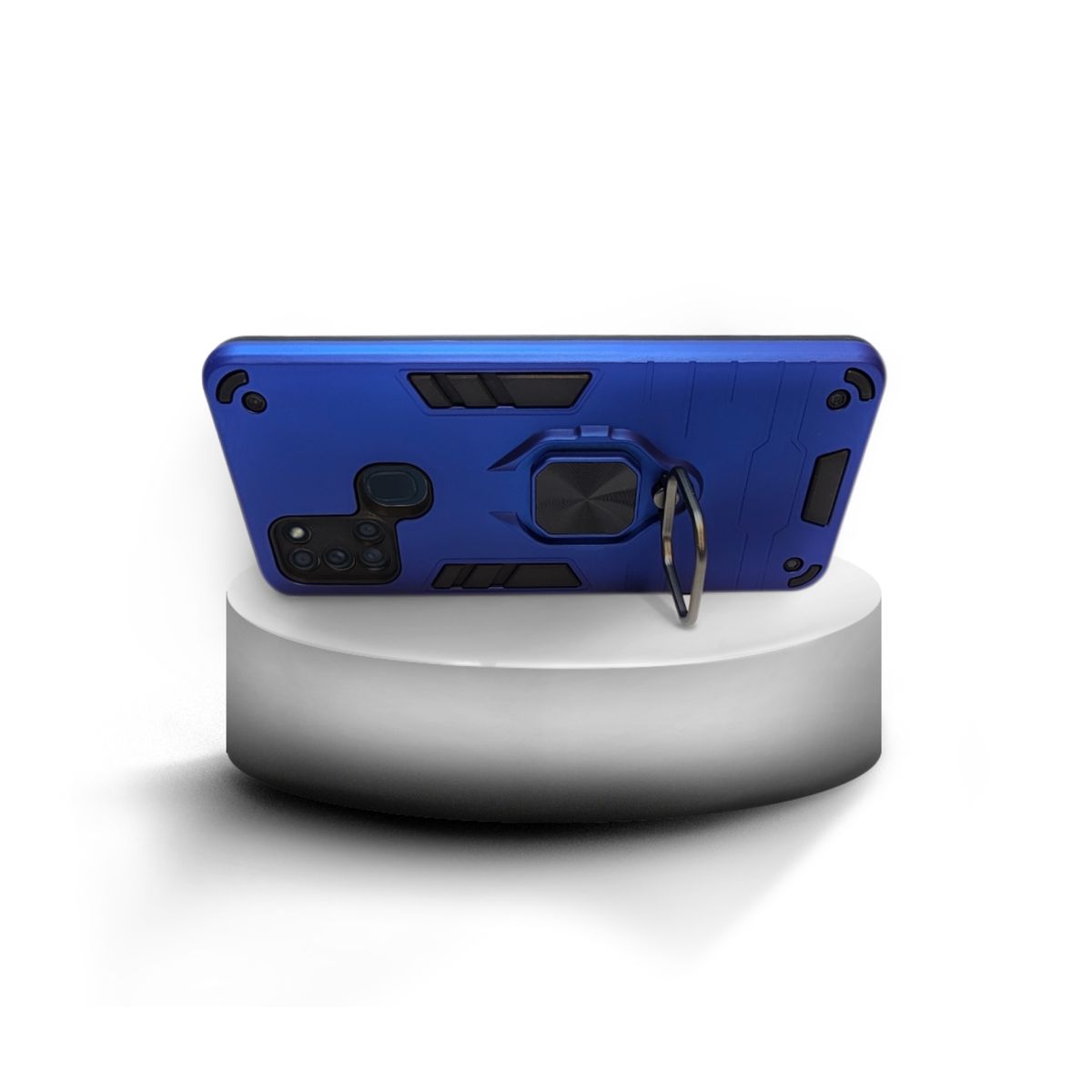 GENERICO - CARCASA ANILLO ANTIGOLPE PARA CELULAR SAMSUNG A21S COLOR AZUL