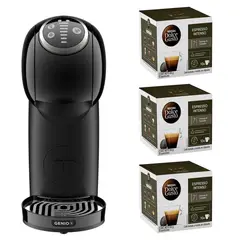DOLCE GUSTO - Cafetera Genio S Plus Black + Cápsulas Espresso Intenso X3