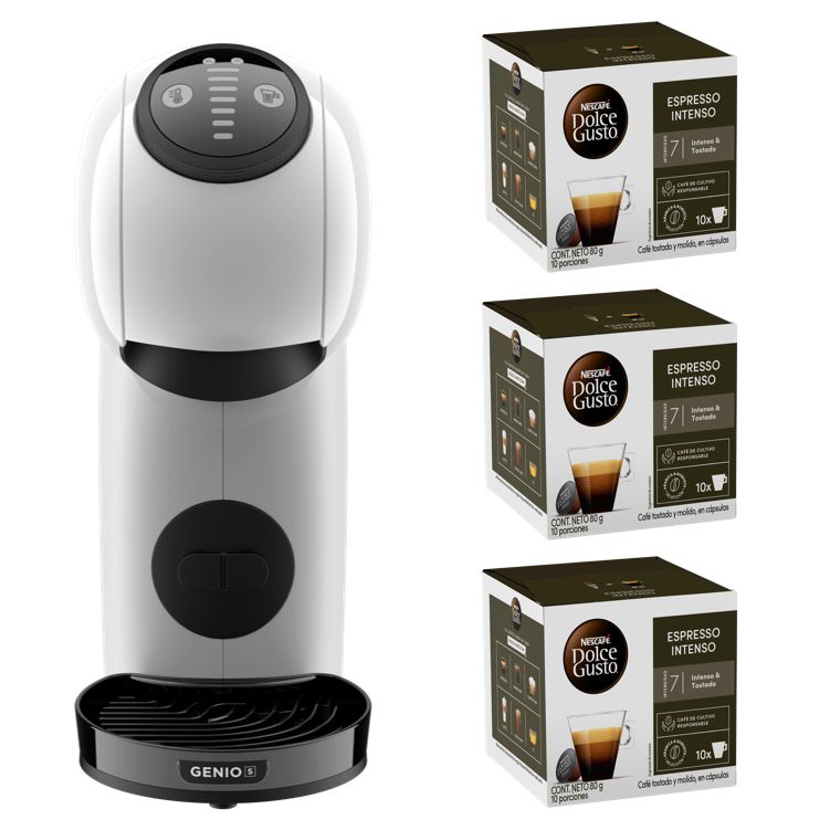 Cafetera Genio S White + CÃ¡psulas Espresso Intenso X3 Cajas