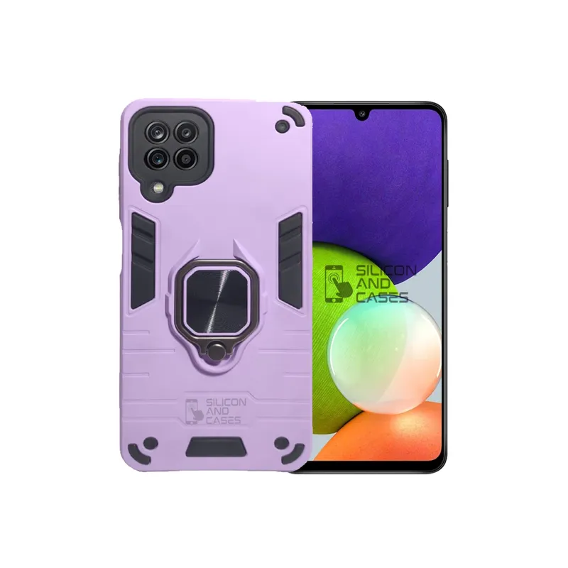 GENERICO - CARCASA ANILLO ANTIGOLPE PARA CELULAR SAMSUNG A22 4G COLOR LILA