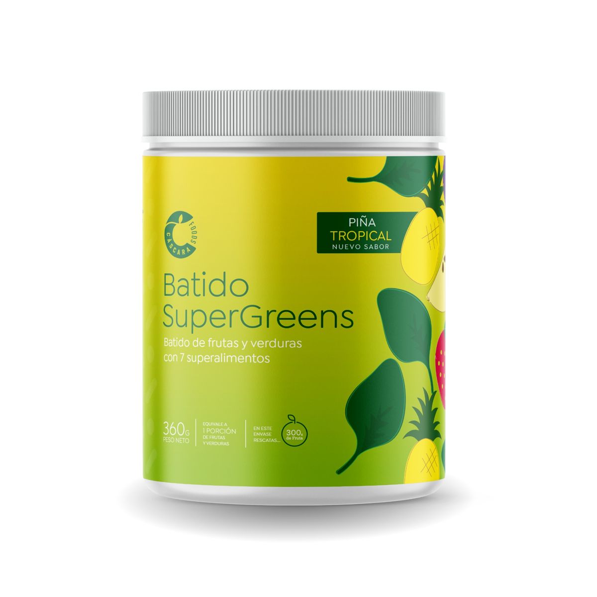 CASCARA FOODS - Batido SuperGreens Piña 30 días