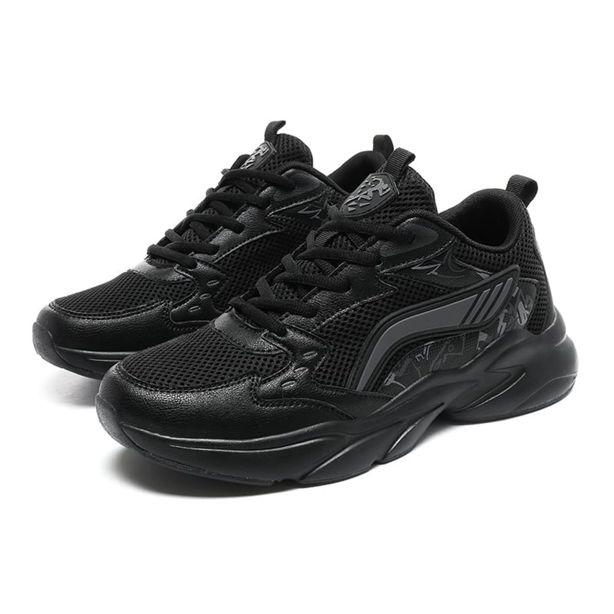 SHANDIAN - Zapatillas Running Plataforma Hombre Negro