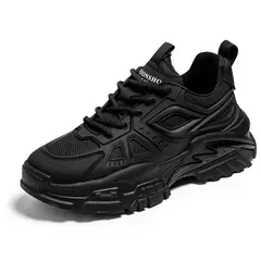 SHANDIAN - Zapatillas Running Plataforma Hombre Negro