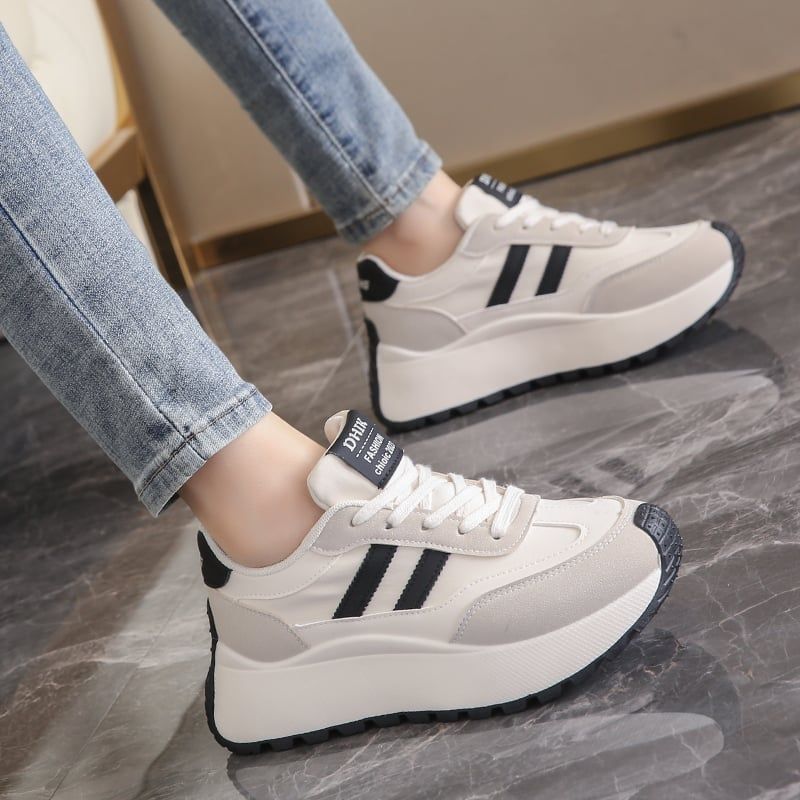 SHANDIAN Zapatillas Plataforma Mujer Negro