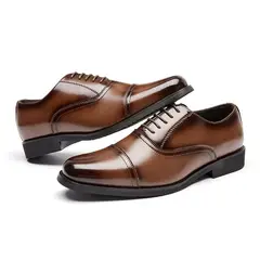 DANWEILE - Zapato Formal Hombre Cuero Caqui Guante