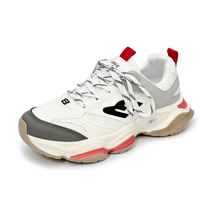 SHANDIAN - Zapatillas Running Plataforma Hombre Rojo