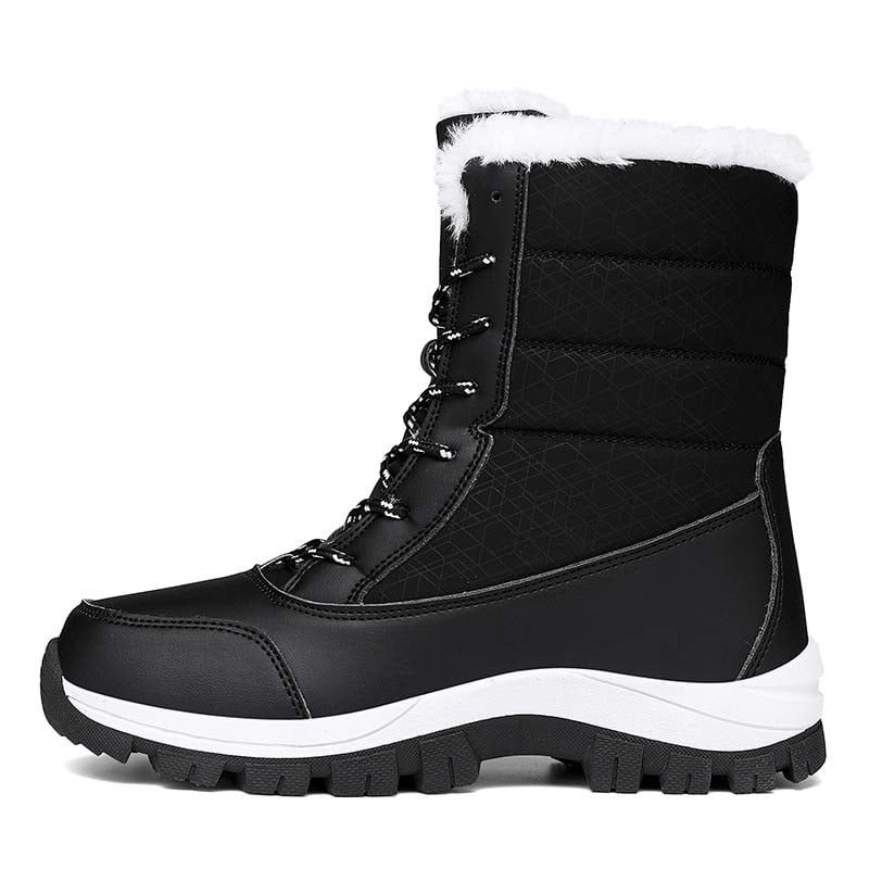 SHANDIAN - Botas mujer con chiporro Invierno Negro