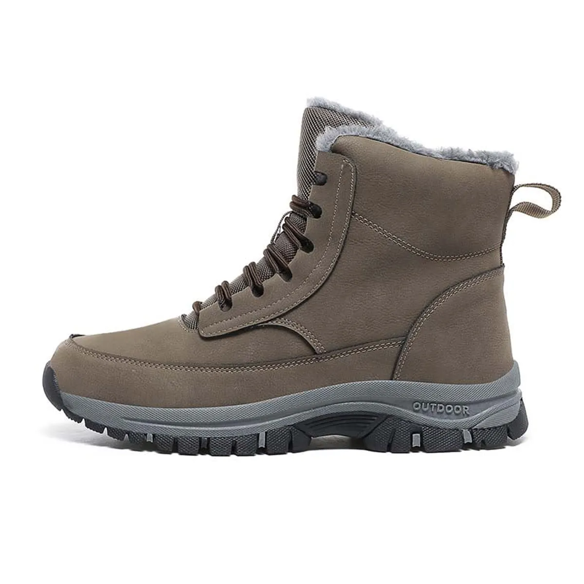 SHANDIAN - Zapatillas botin de hombre trekking temico invierno Negro