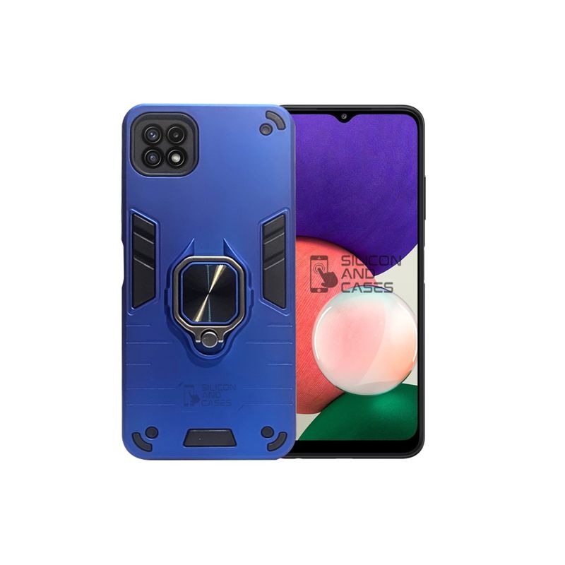 GENERICO - CARCASA ANILLO ANTIGOLPE PARA CELULAR SAMSUNG A22 5G COLOR AZUL