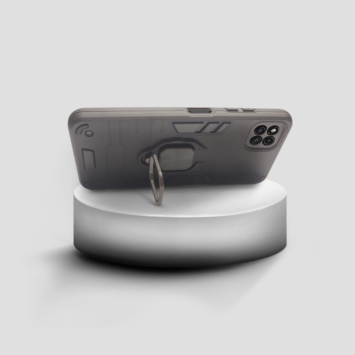 GENERICO - CARCASA ANILLO ANTIGOLPE PARA CELULAR SAMSUNG A22 5G COLOR NEGRO