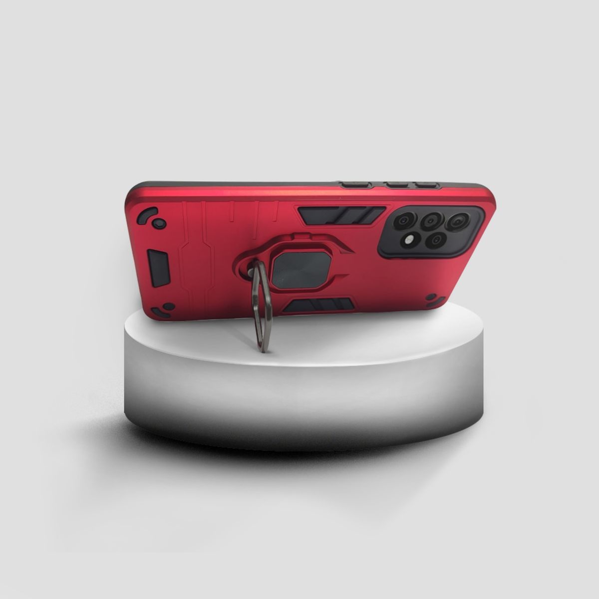 GENERICO - CARCASA ANILLO ANTIGOLPE PARA CELULAR SAMSUNG A23 COLOR ROJO