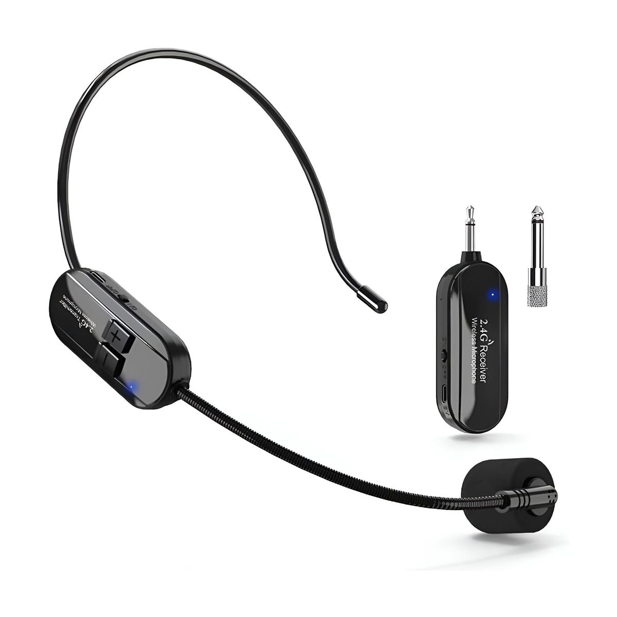 GENERICO - Micrófono Amplificador Inalámbrico Con Receptor 24g Negro