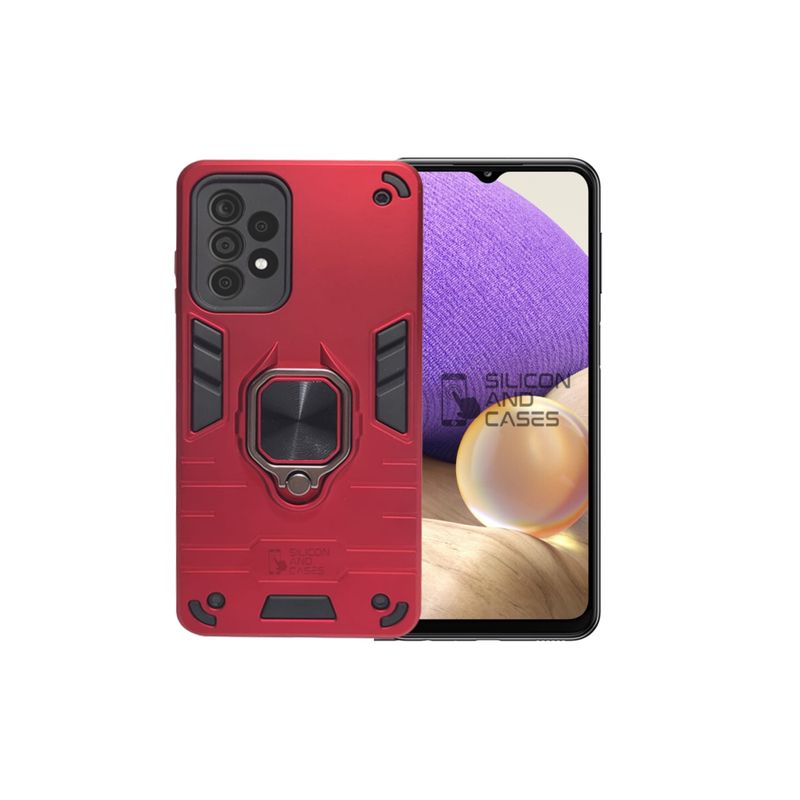 GENERICO - CARCASA ANILLO ANTIGOLPE PARA CELULAR SAMSUNG A33 COLOR ROJO