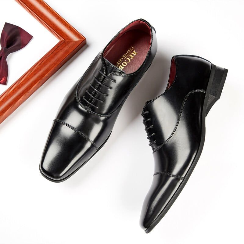 DANWEILE - Zapato Formal Hombre Cuero Negro Guante