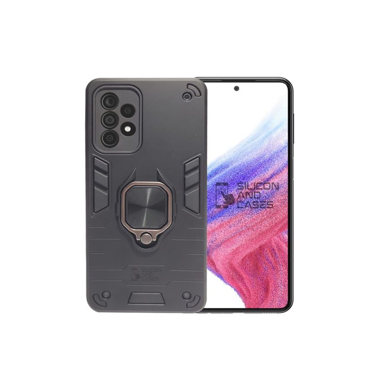 GENERICO - CARCASA ANILLO ANTIGOLPE PARA CELULAR SAMSUNG A53 COLOR NEGRO
