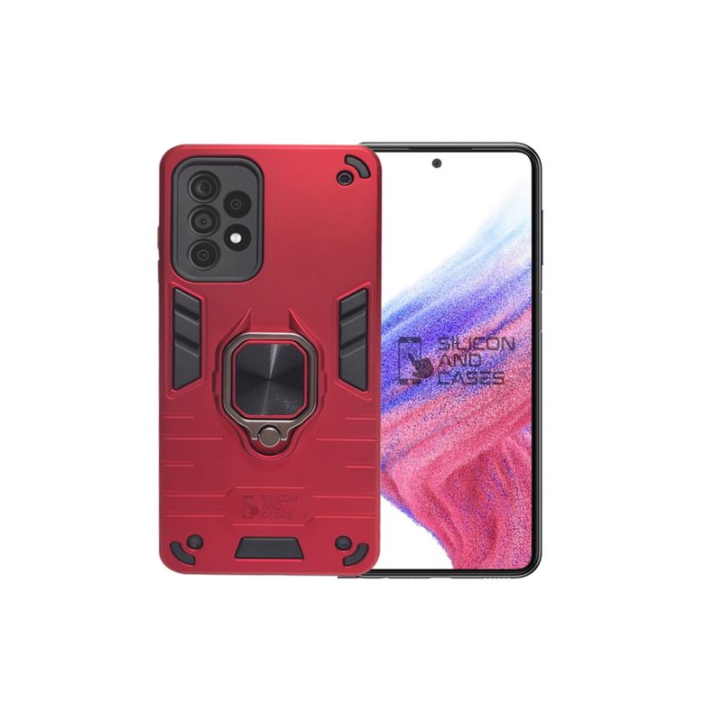 GENERICO - CARCASA ANILLO ANTIGOLPE PARA CELULAR SAMSUNG A53 COLOR ROJO
