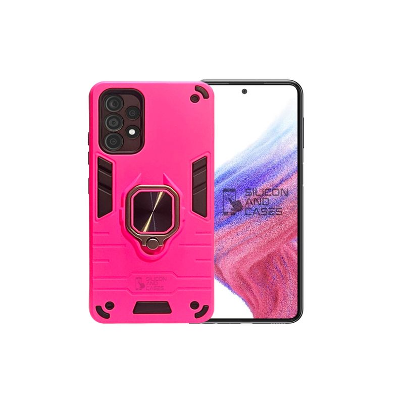 GENERICO - CARCASA ANILLO ANTIGOLPE PARA CELULAR SAMSUNG A53 COLOR FUCSIA