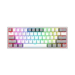 REDRAGON - Teclado Mecánico Fizz PRO K616-RGB inalámbrico, Color Blanco y Gris, Sw Rojo (Es)