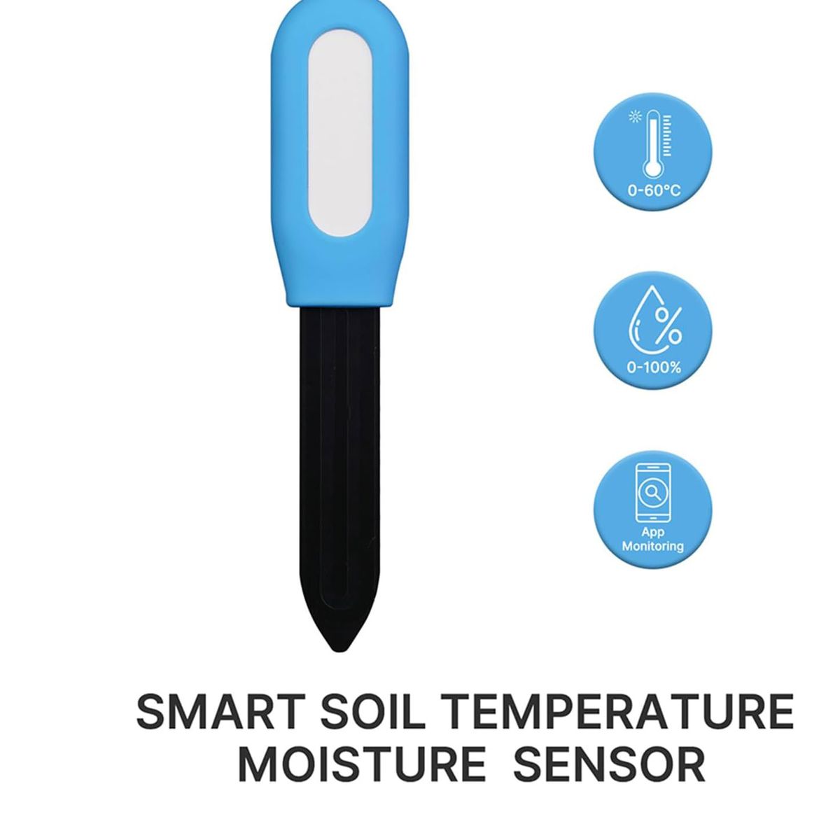 GENERICO - Medidor Humedad Suelo Inalambrico Bluetooth 2 en 1 Humedad Temperatura