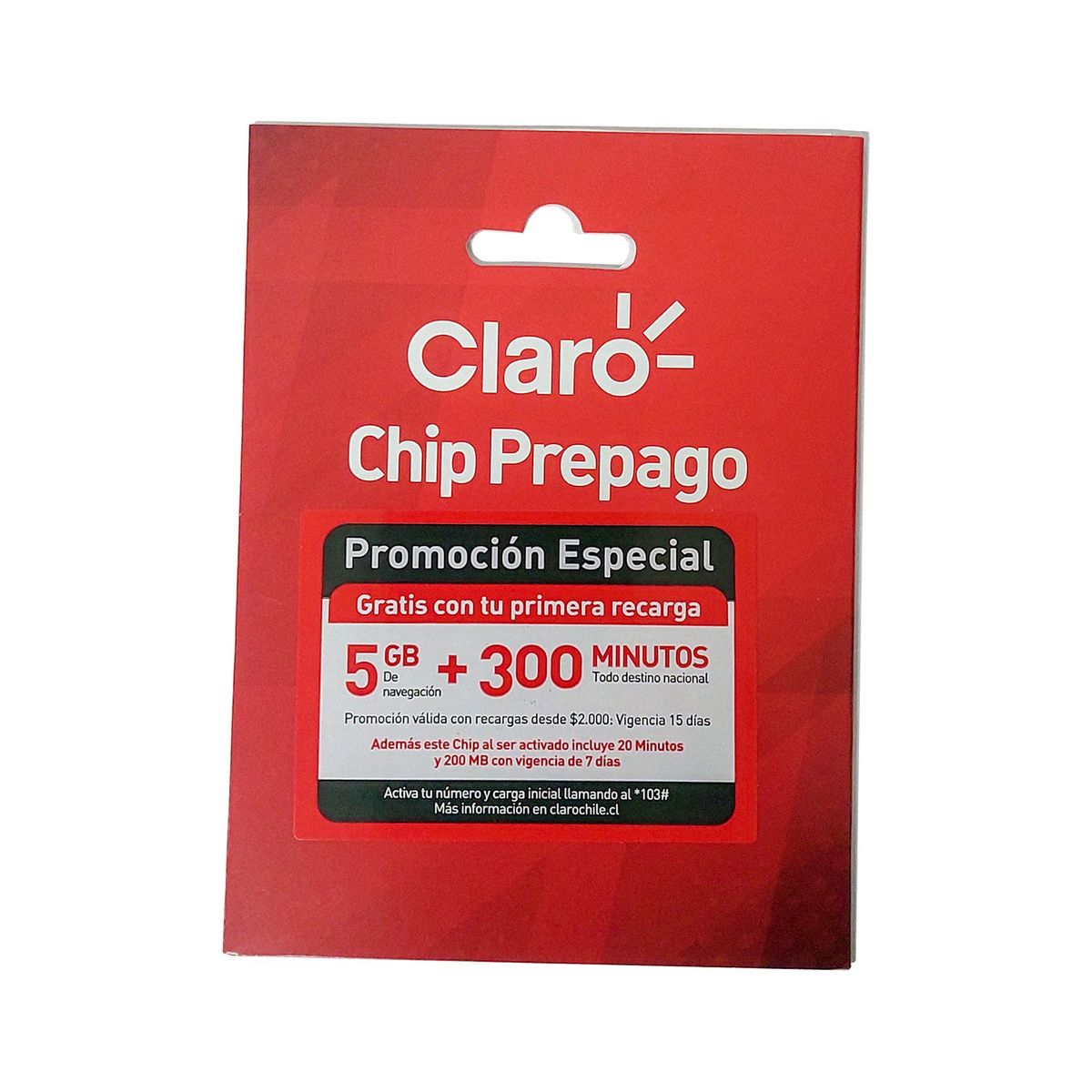 CLARO - Chip Prepago Claro  5GB y Minutos Gratis por 3 meses