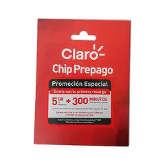 CLARO - Chip Prepago 5GB y Minutos Gratis por 3 meses