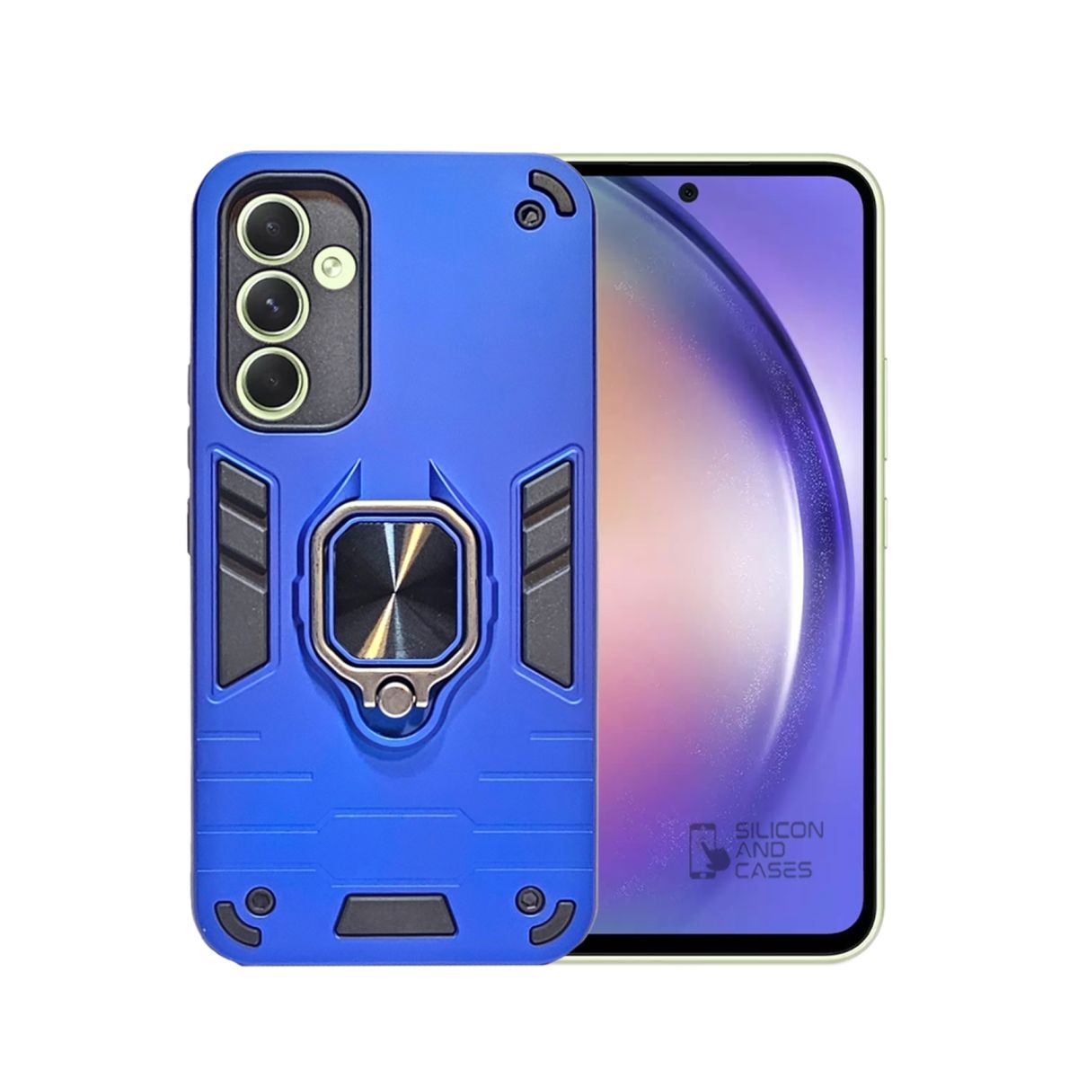 GENERICO - CARCASA ANILLO ANTIGOLPE PARA CELULAR SAMSUNG A24 COLOR AZUL