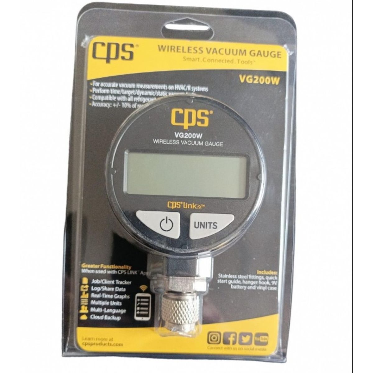 CPS UVIEW - Vacuómetro Medidor De Vacío Digital CPS VG200W